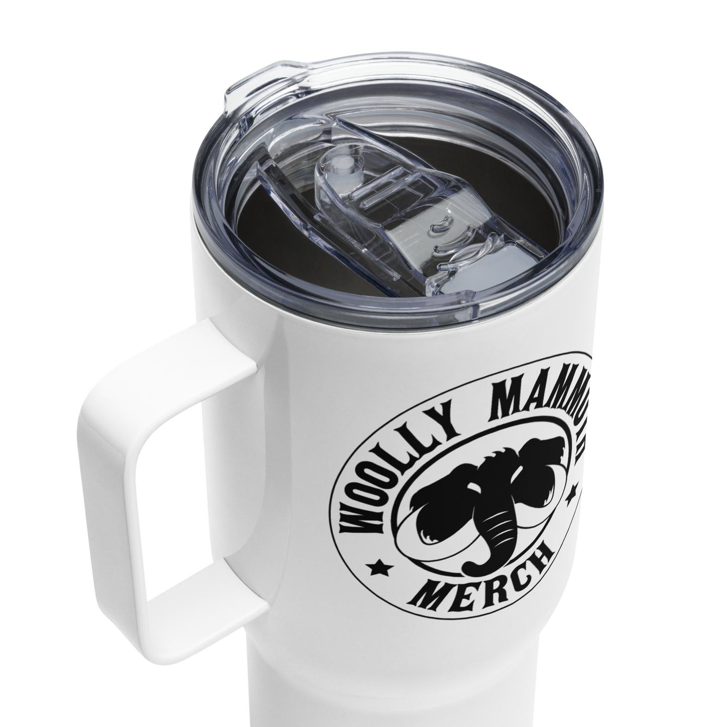 Travel mug with a handle